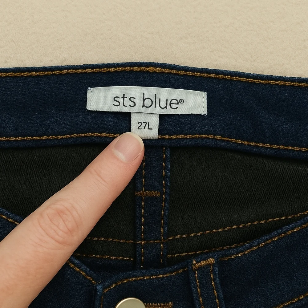 STS Blue High Rise Ankle Skinny Jeans 27L Dark Wash Fall Winter Quiet Luxury - Picture 8 of 10